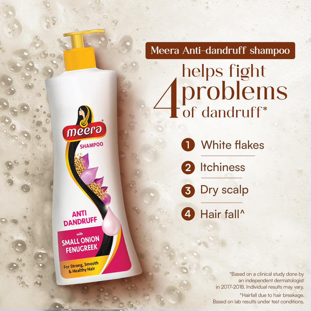 Meera anti-dandruff shampoo cap detail for easy daily use.