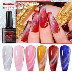MEET ACROSS cat-eye chrome effect captured under varying lighting.