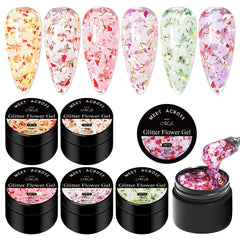 MEET ACROSS lifestyle party shot nails with crystal flowers for festive manicure inspiration
