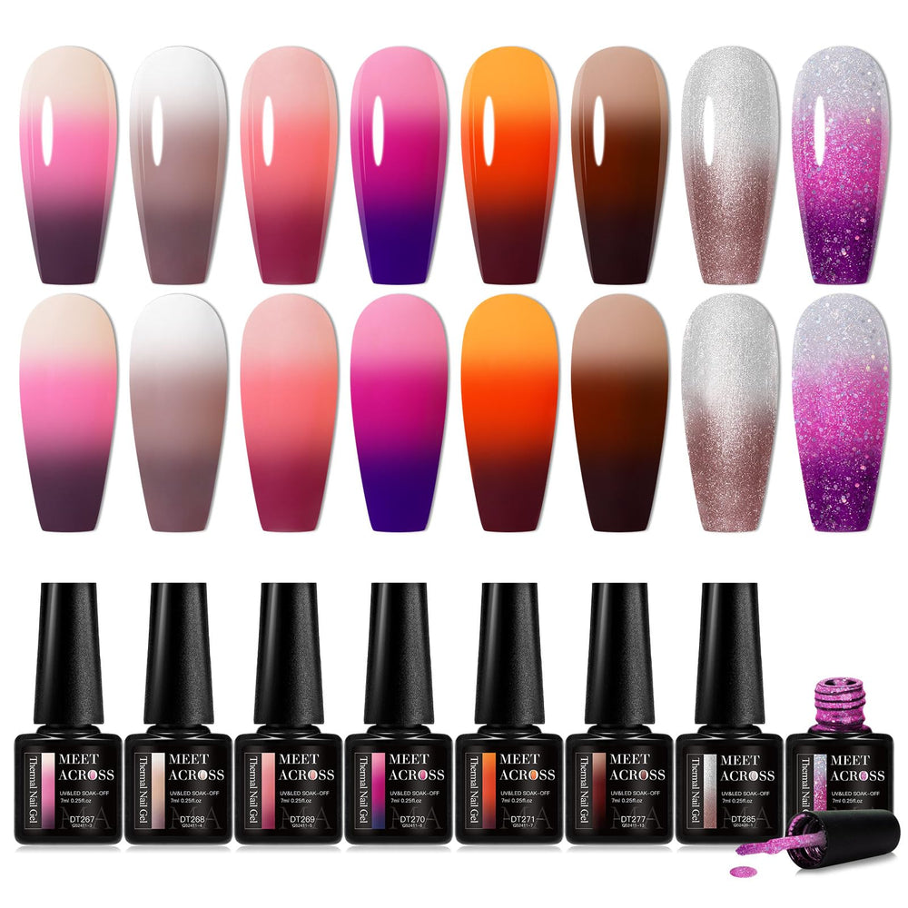 MEET ACROSS Mood Gel nails show color-changing two-tone look