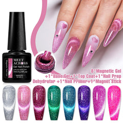 MEET ACROSS neon purple gel for bold cat-eye effects.