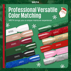 MEFA gel color burgundy red for festive nails