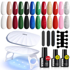MEFA 19-pcs gel nail kit box for easy at-home manicures