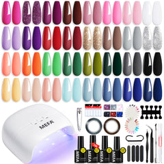 MEFA gel nail kit with UV lamp for vibrant, long-lasting color at home