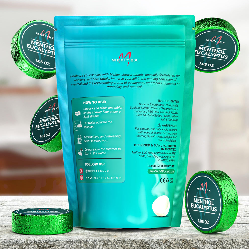 Mefitex men's shower steamers with a strong scent for an invigorating start.