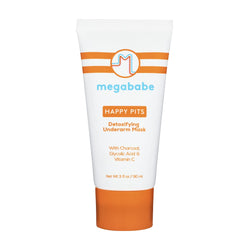 Megababe Happy Pits mask applied to underarms for detox and smooth skin.