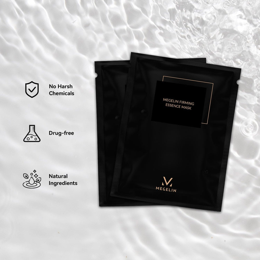 MEGELIN dedicated mask applied on skin for soothing plant-based care.