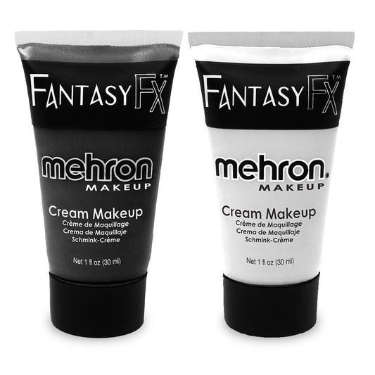 Mehron Fantasy FX black face paint tube for bold designs and quick coverage.