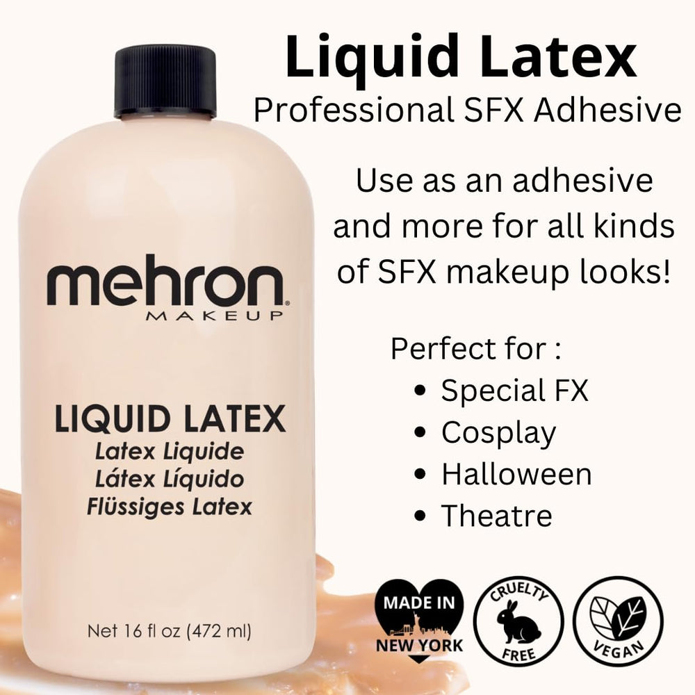 Texture application with latex for 3D effects in makeup artistry.