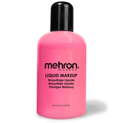 Mehron Liquid Makeup pink bottle with swatch for costume color.