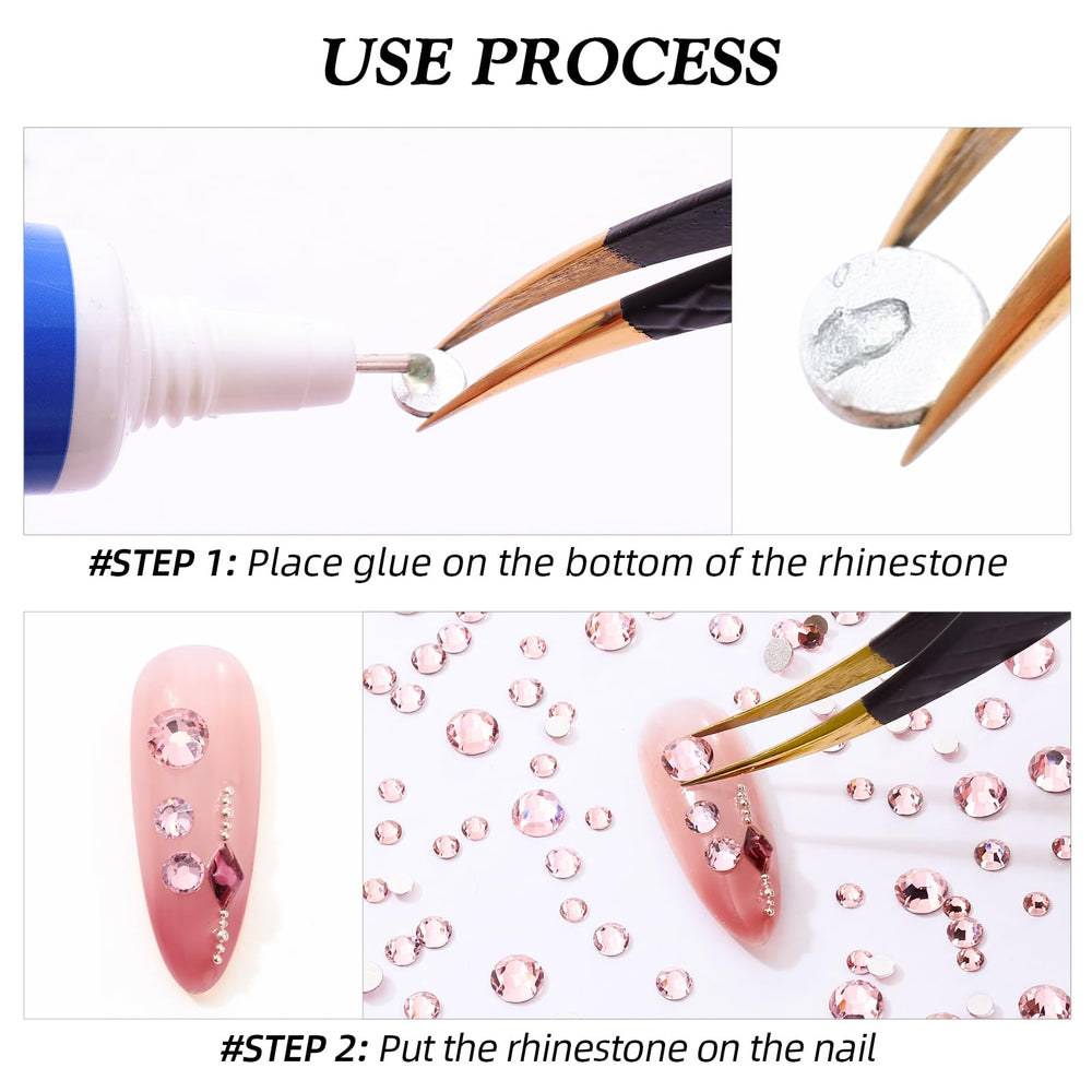 MEIBITE 2880-piece pink flatback rhinestones packaging for DIY.