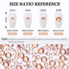 Meibite Champagne flatback rhinestones for detailed nail art
