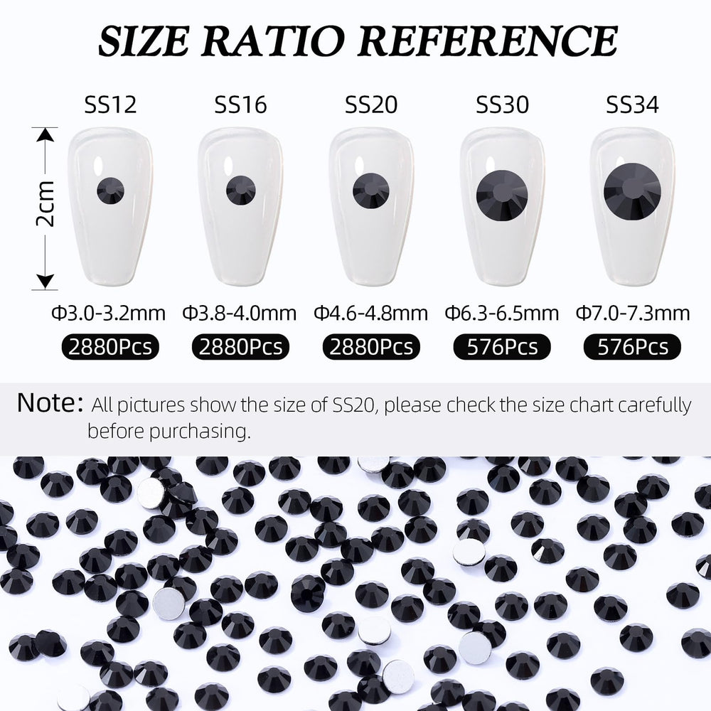 Meibite glass rhinestones SS34 for DIY nail art and accessories