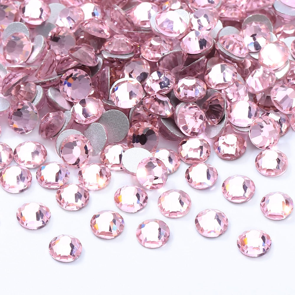 MEIBITE pink flatback rhinestones close-up for nail art shine.