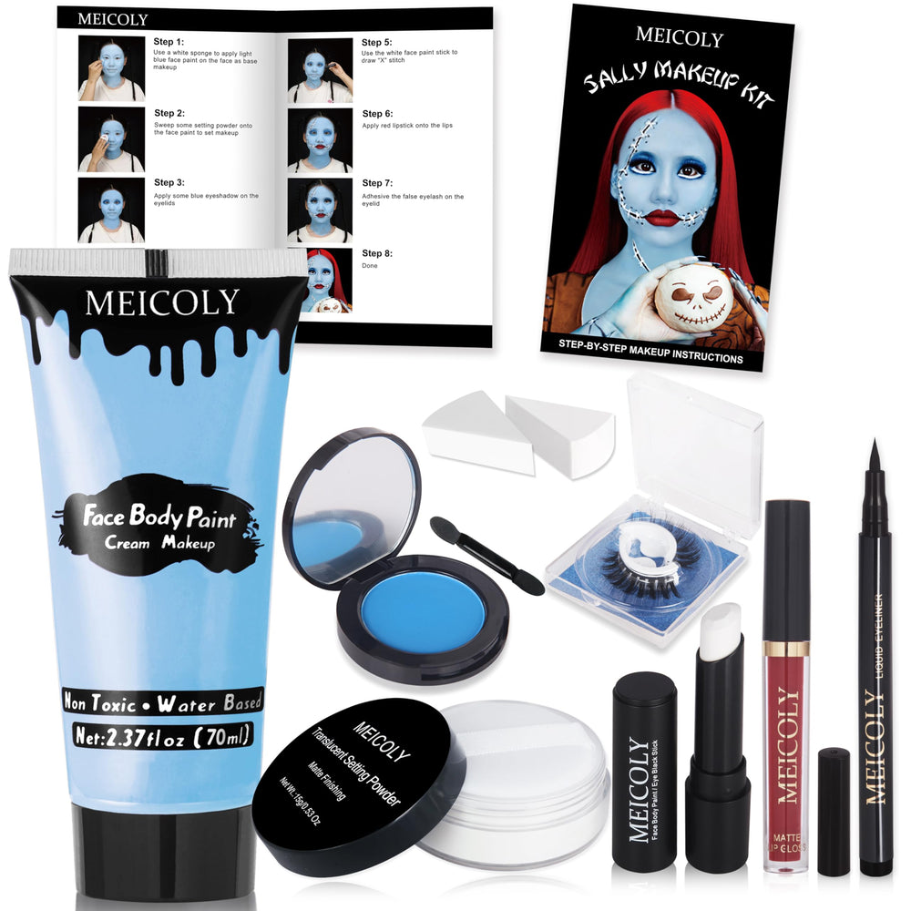 MEICOLY Sally kit blue face paint for vivid cosplay.