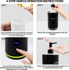 Meigons oil warmer heats a bottle of oil for massage sessions.