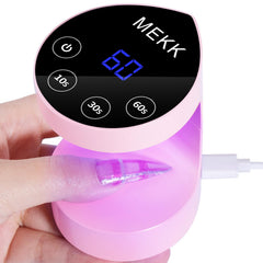 MEKK mini UV light for nails with peach design delivers quick, even gel curing at home.