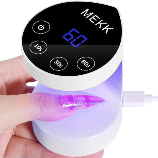 MEKK mini UV light peach shape front view for quick gel curing at home