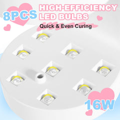 MEKK compact nail lamp with Type-C port for portable charging