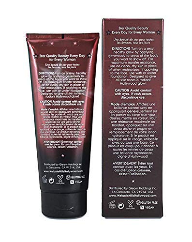 Melanie Mills Hollywood Gleam dermatologically tested label supports safe wear.