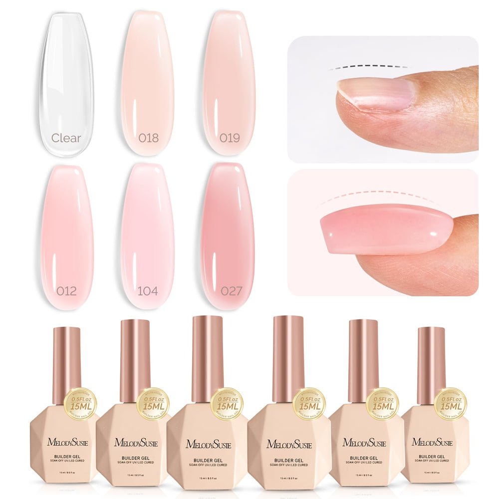MelodySusie builder gel set nails kit for at-home manicure with long-lasting shine