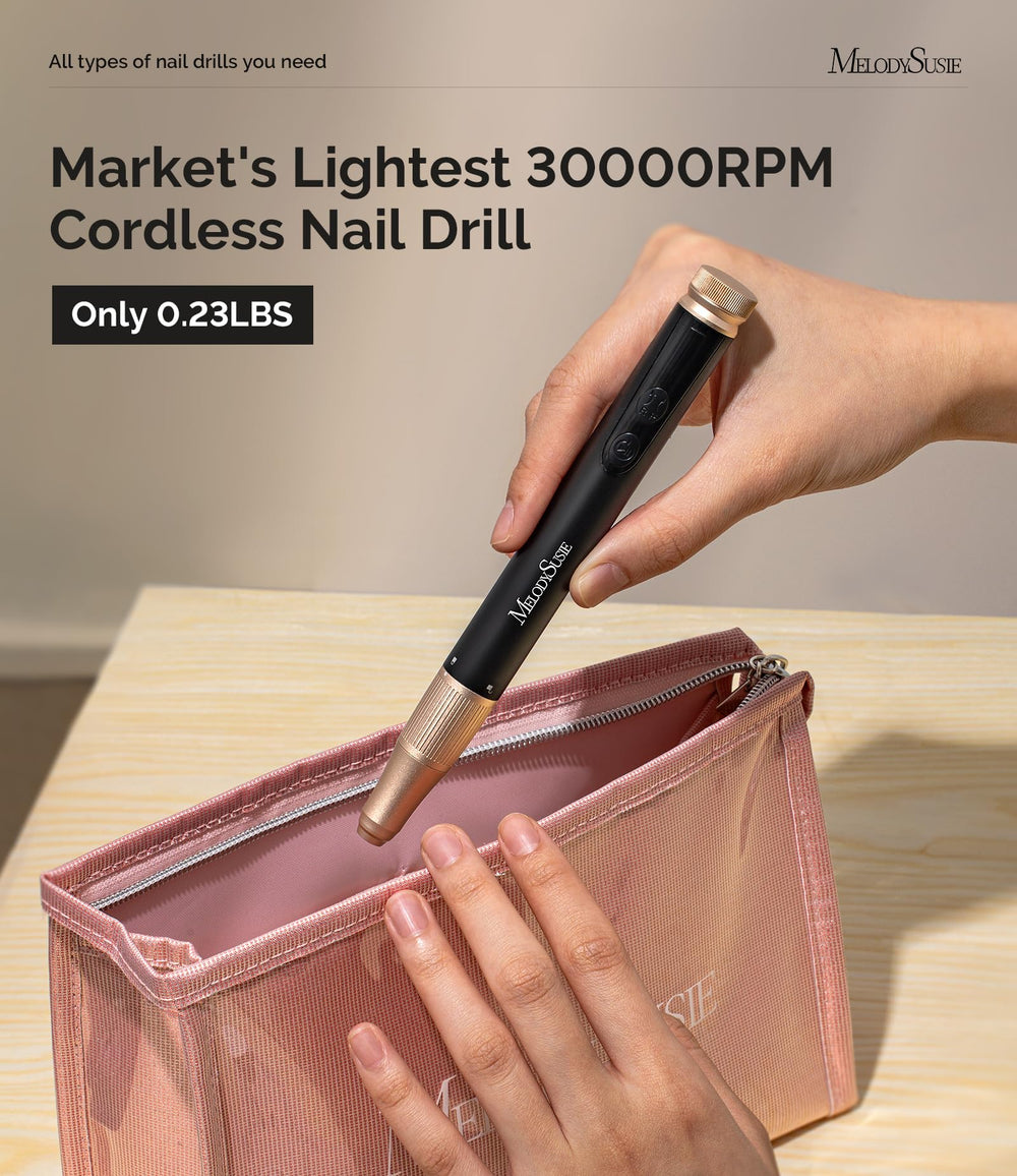 MelodySusie forward and reverse rotation simplifies shaping and tool changes during nail sessions.