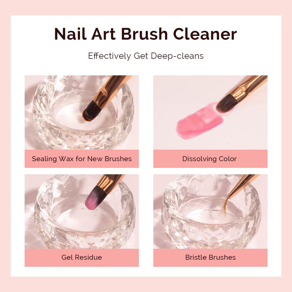 MelodySusie gel-residue removal on UV gel brushes for quick professional-grade cleaning.