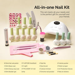 Nail art stickers included for creative home manicures.
