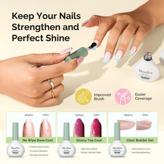 MelodySusie manicure tools including files, dust brush, cuticle pusher.
