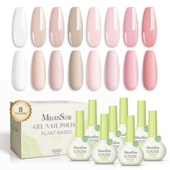 MelodySusie plant-based gel polish bottle in pink nude with glossy finish for salon-worthy nails