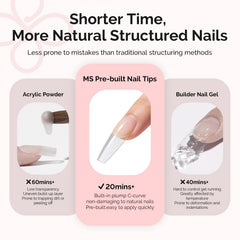 MelodySusie pre-built apex nails showing durable, gap-free fit