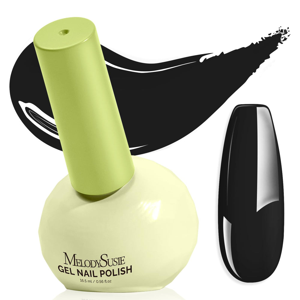 MelodySusie tilt-and-stand bottle for easy gel access during home manicure.