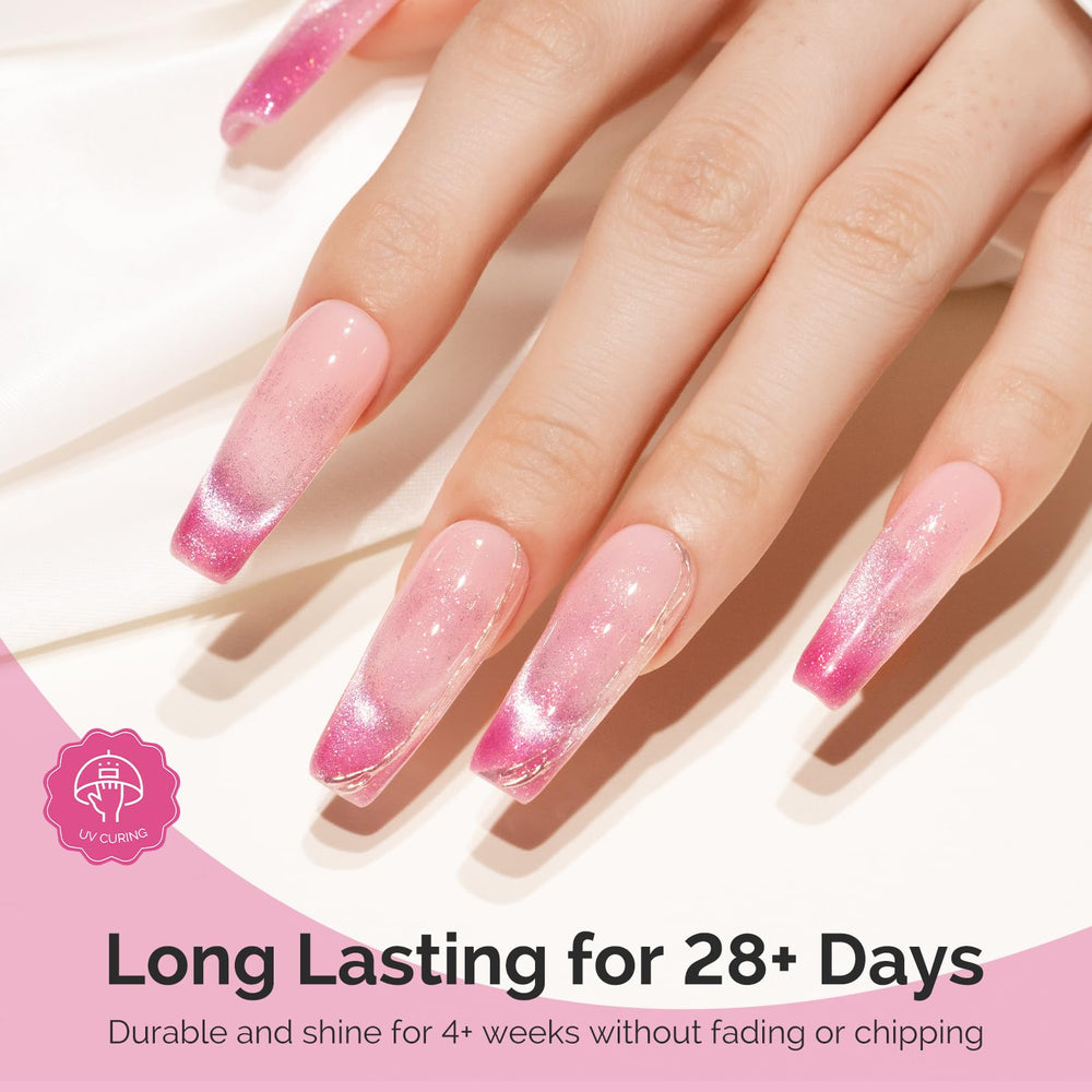 MelodySusie UV gel cure session under lamp ensures durable color and shine.