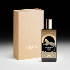 Memo Paris African Leather packaging on display suggesting premium gifting.