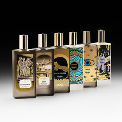 Memo Paris African Leather outer box and bottle composition highlights collectible fragrance.