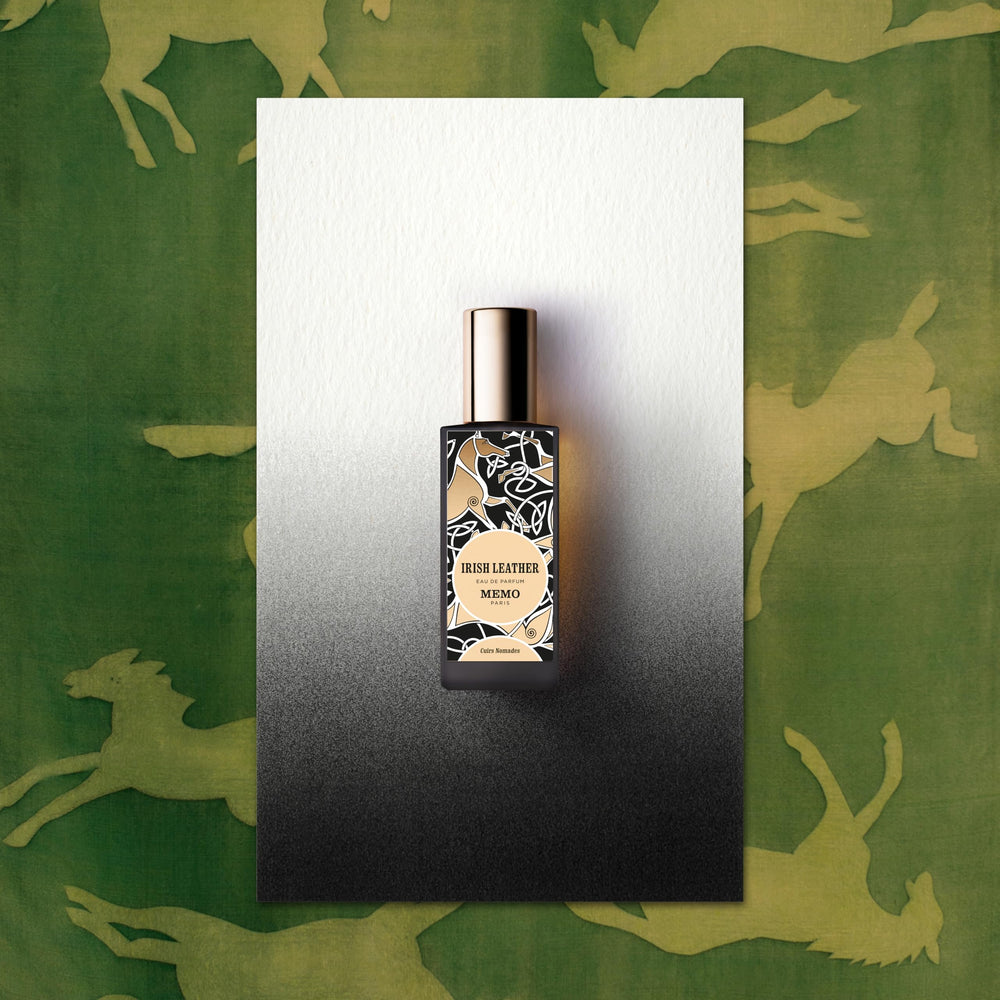 Memo Paris Irish Leather hair mist dispense captures the soft spray for effortless refreshment.