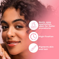 Menela Brow-swatches demonstrate natural finish ready for quick testing before application