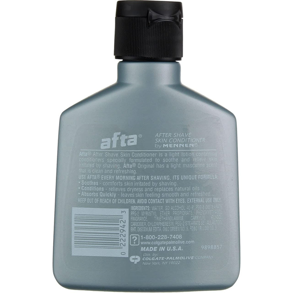 Mennen Afta after shave conditioner close-up shows the conditioning formula