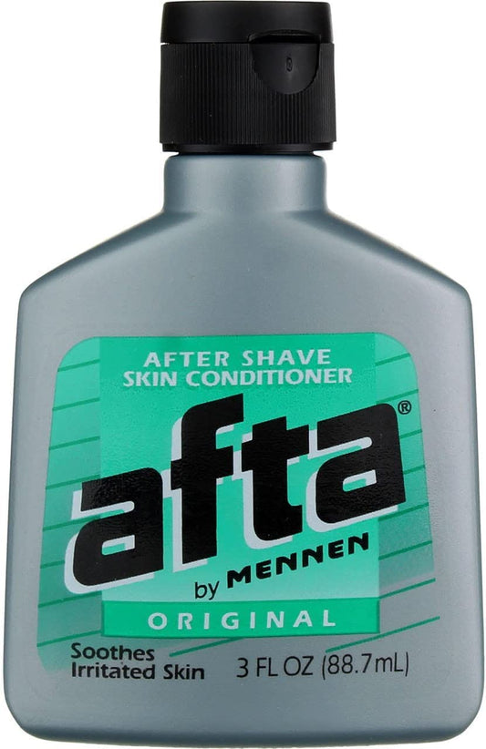 Mennen Afta after shave conditioner bottle front view for soothing post-shave care.