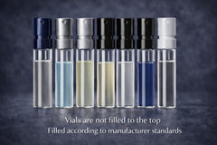 Men's Designer Fragrance Sampler airlines approved vials for easy packing.