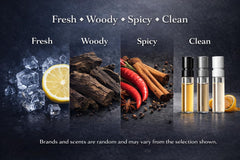 Men's Designer Fragrance Sampler brand-new fragrances never tested and ready to explore.