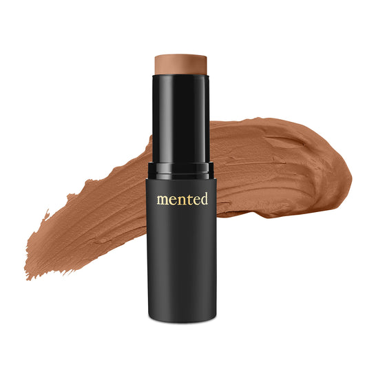 Mented Cosmetics stick foundation applied smoothly for a natural, buildable finish