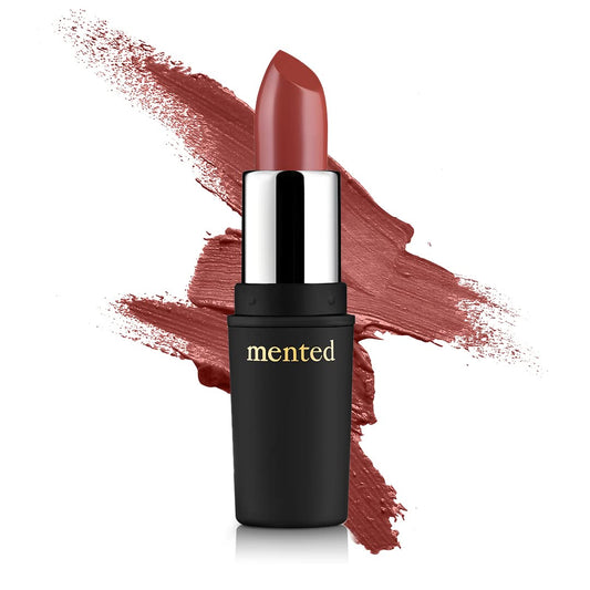 Mented Nude LaLa semi-matte lipstick packaging close-up for daily use.