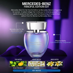 Mercedes Benz Fanciful notes rose and amber wood create a warm, sophisticated scent.