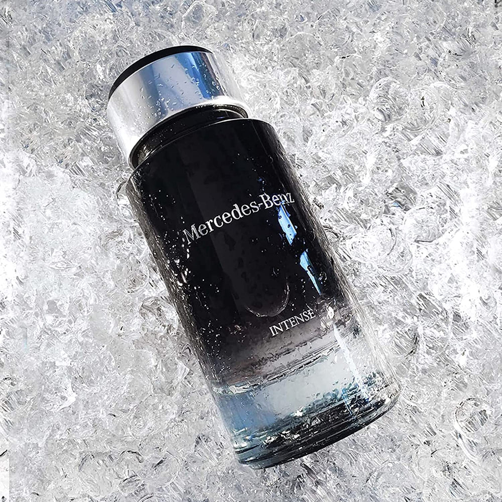 Mercedes-Benz Intense packaging exudes premium allure, ideal for gifting.