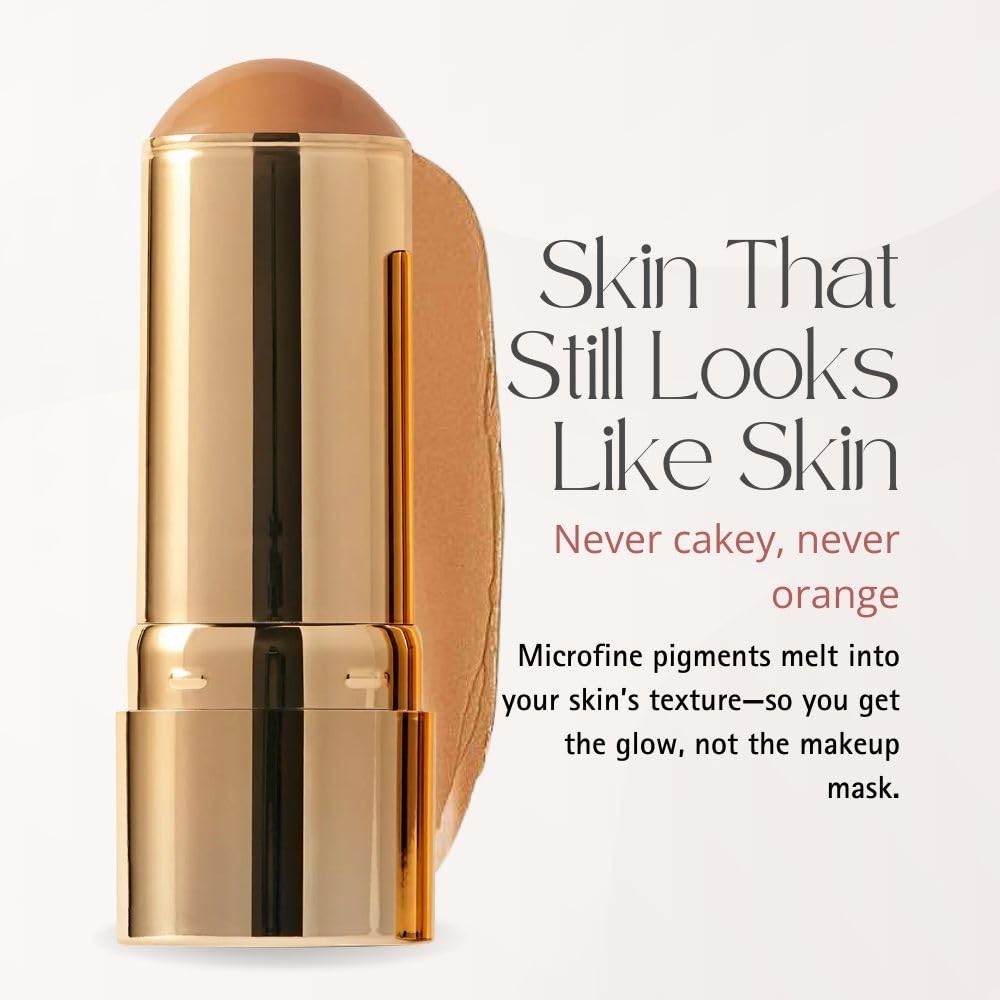 Oval-stick application of Merit Bronze Balm for precise sculpting