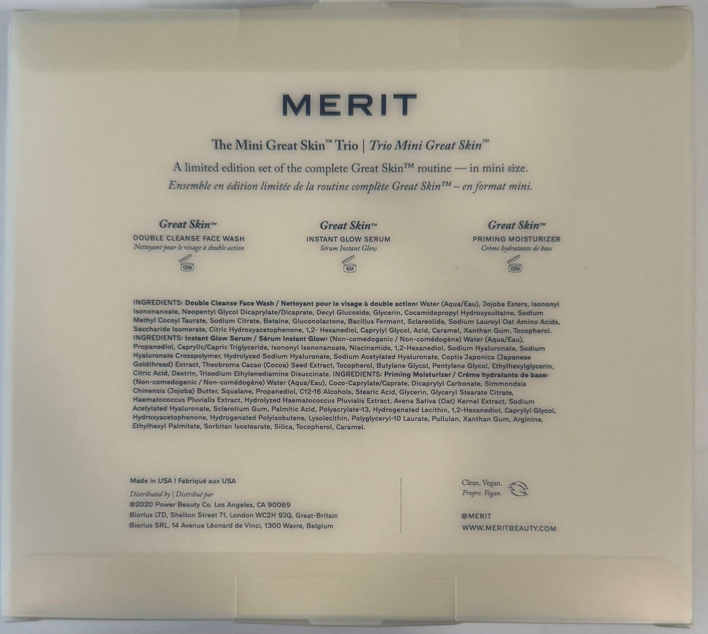 MERIT Mini Great Skin Trio: priming moisturizer tube preps skin for makeup and daily wear