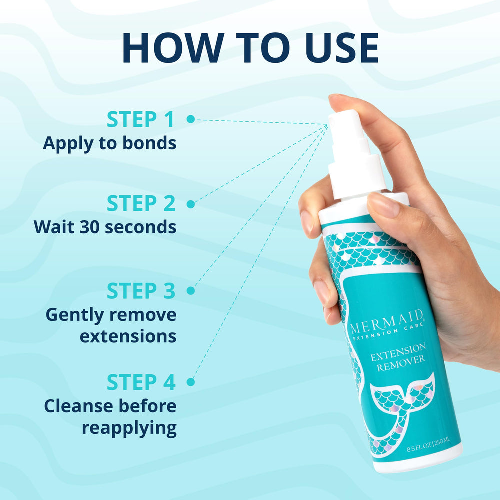 Mermaid Extension Care Extension Remover used in salon settings for versatile extension removal.