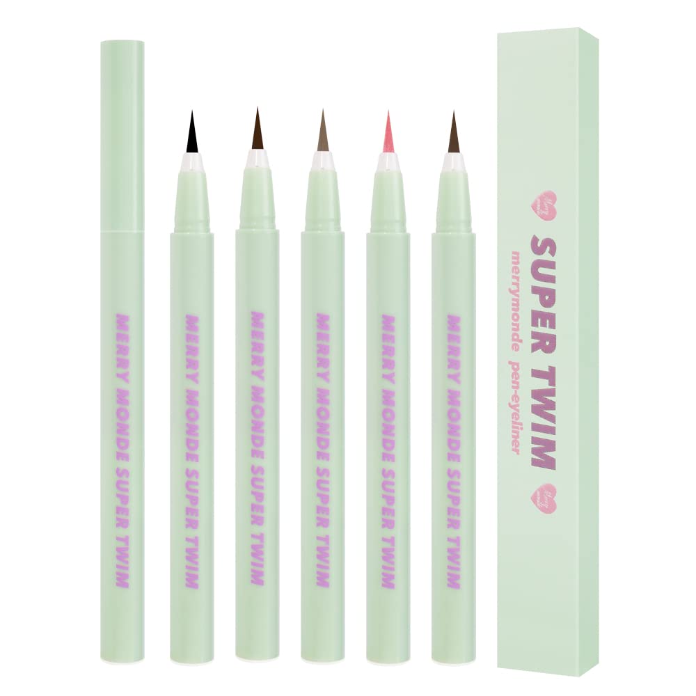 Merrymonde ultra-fine mocha brown tip delivers precise lines.