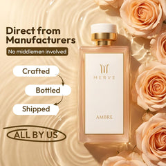 Merve Ambre label back shows elegant branding and design.